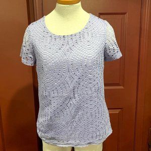 Purple Lilac J.Crew Lined Lace Top